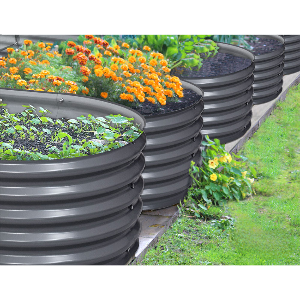 240X80X42CM Galvanised Raised Garden Bed Steel Instant Planter
