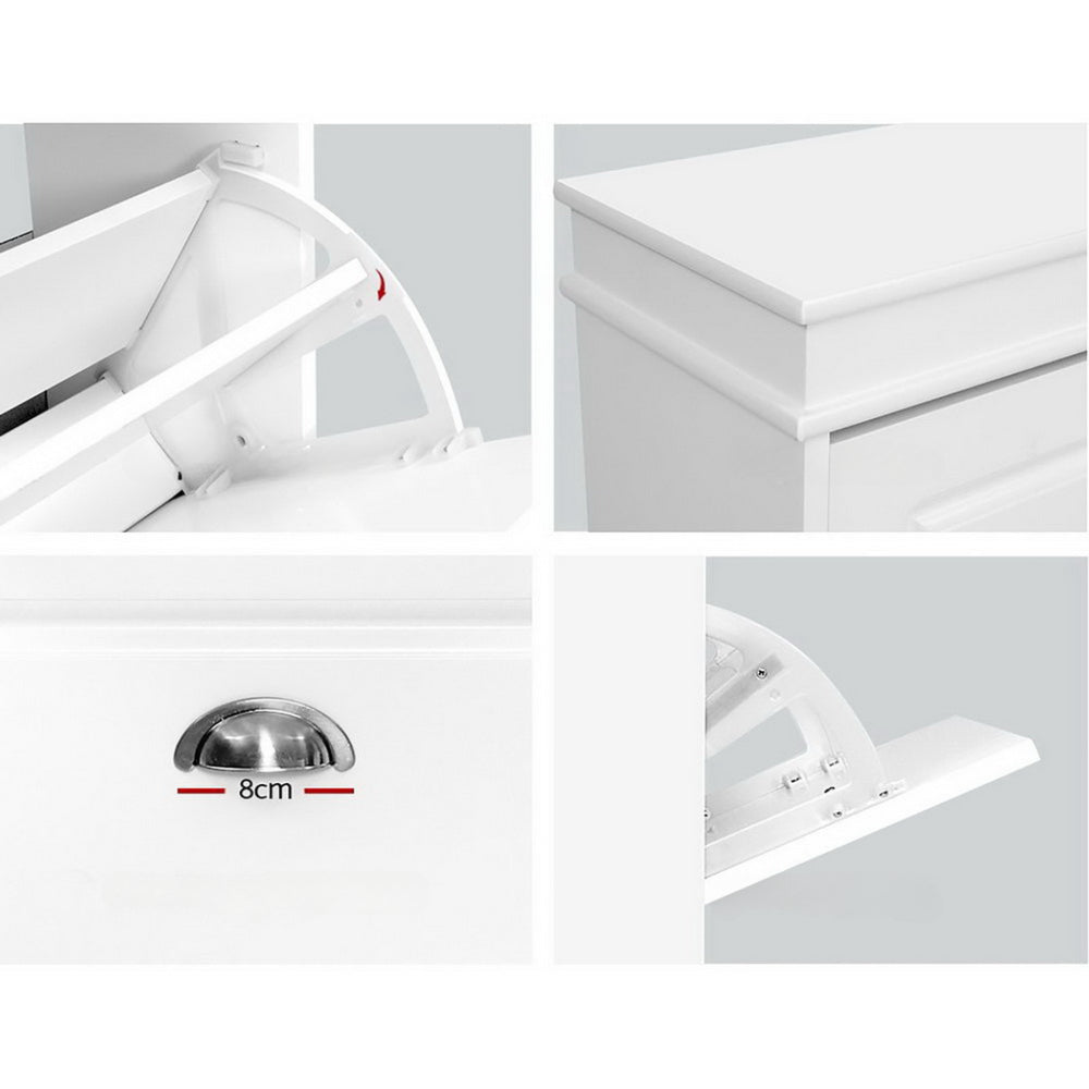 Shoe Cabinet Shoes Storage Rack White Organiser Shelf Cupboard 18 Pairs Drawer