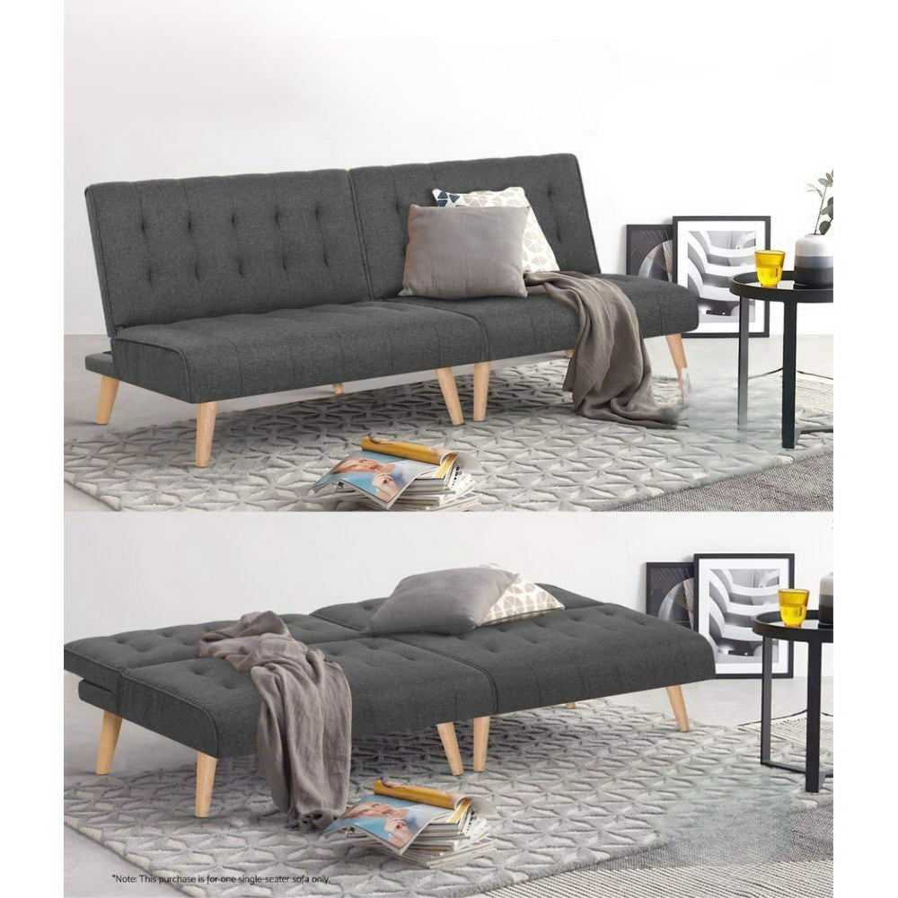 Linen Sofa Bed Lounge Chair Single Seater Modular Bed Set