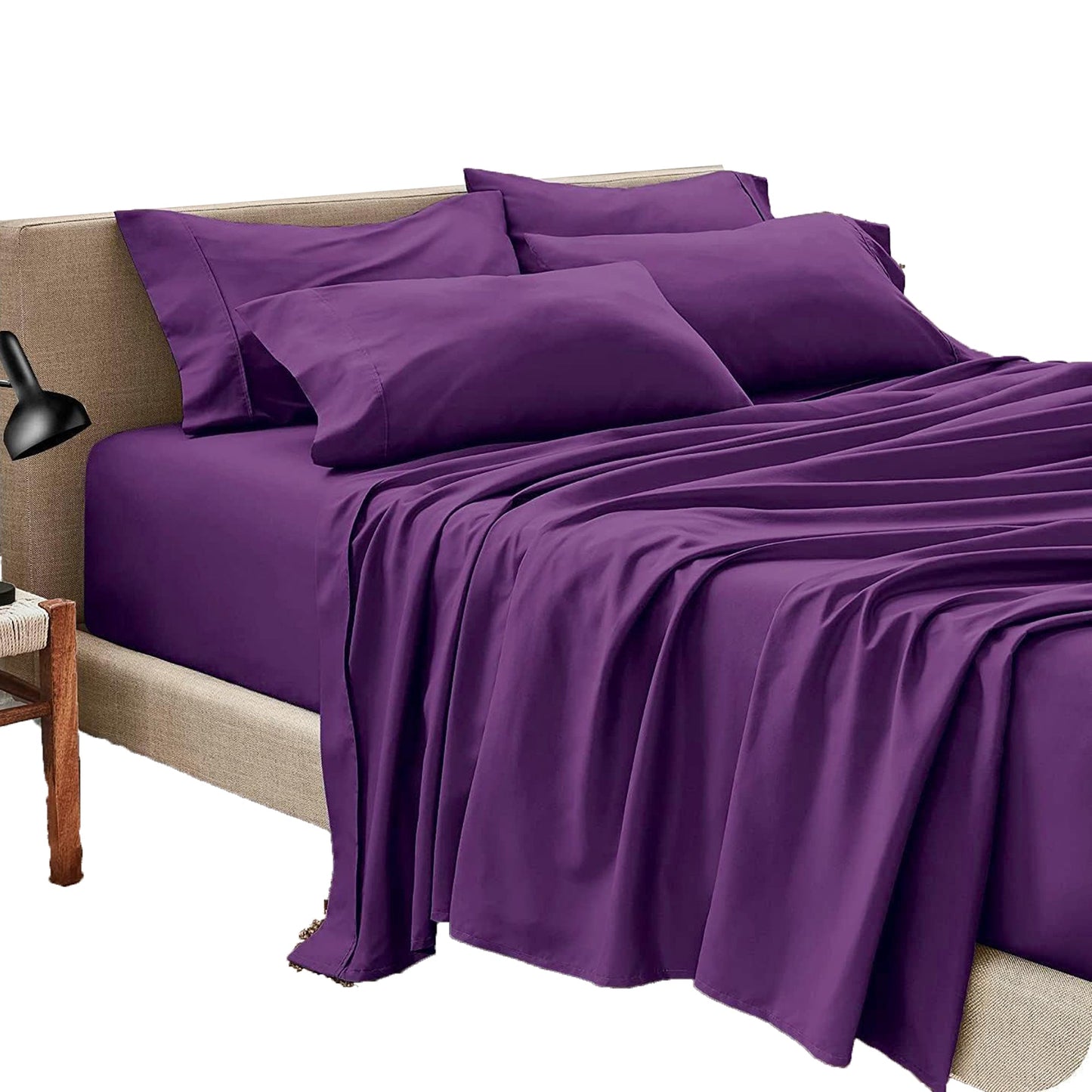 2000TC Hotel Luxury Cooling and  Breathable Bed Sheet Set - Purple