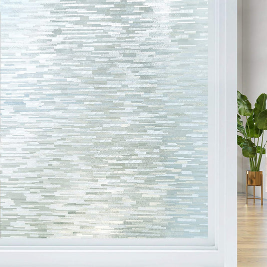 Frosted Privacy Window Film Non Adhesive UV Blocking Self Static Cling - 44.5x300 cm