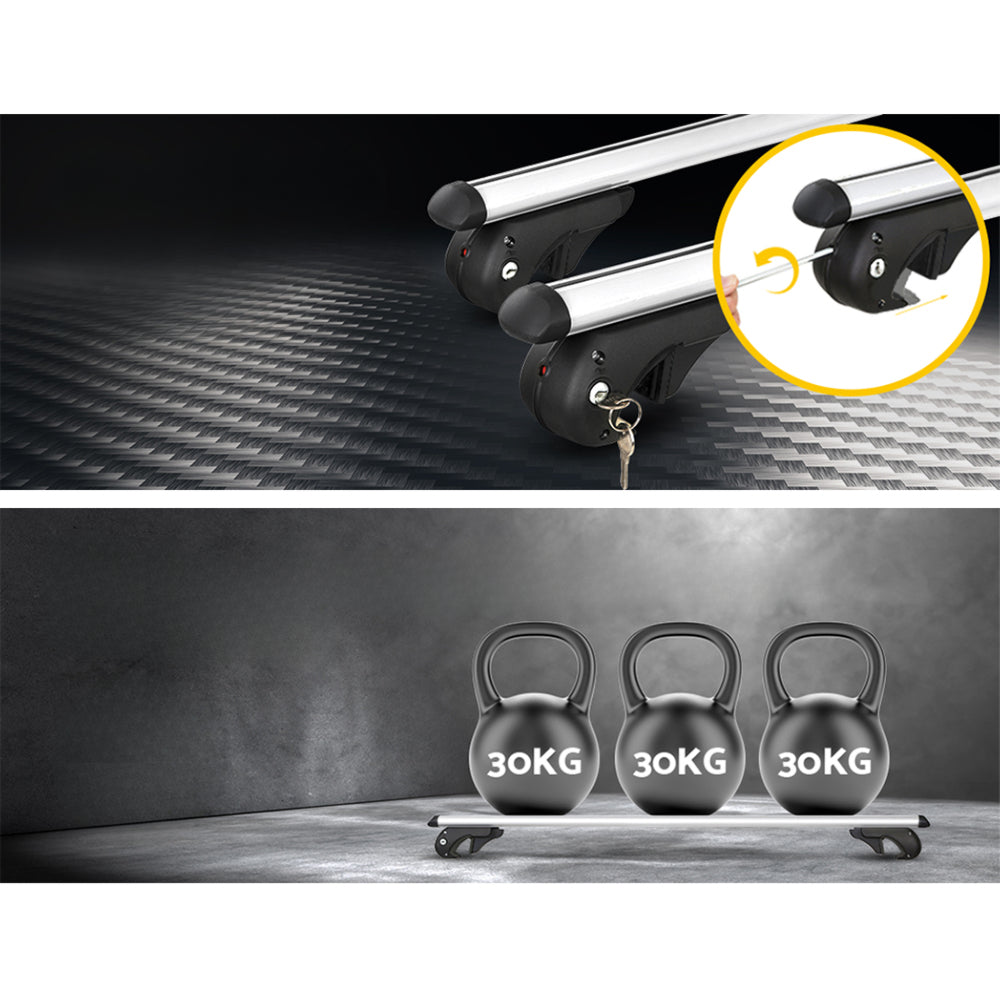 Universal Car Roof Rack Cross Bars Aluminium Carrier Silver - 108cm