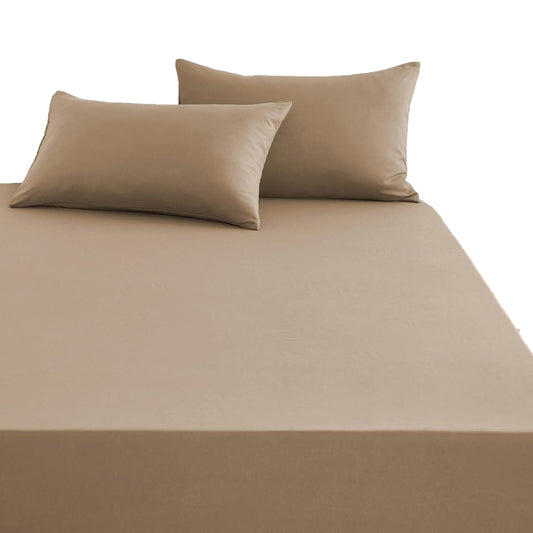 1000TC Ultra Soft Microfibre Extra Deep Fitted Sheet Set - Mocha Brown