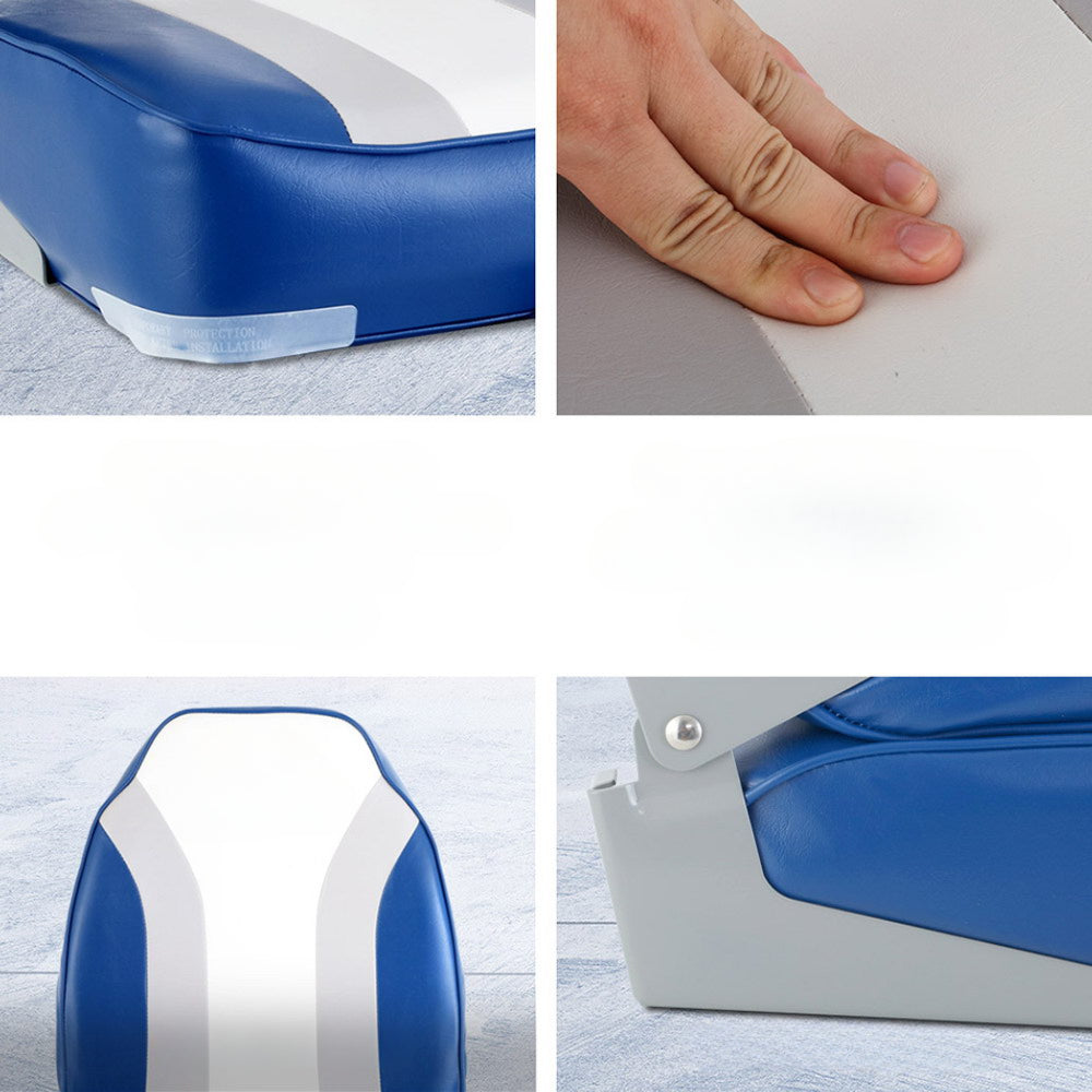 2X Folding Boat Seats Seat Marine Seating Set All Weather Swivels