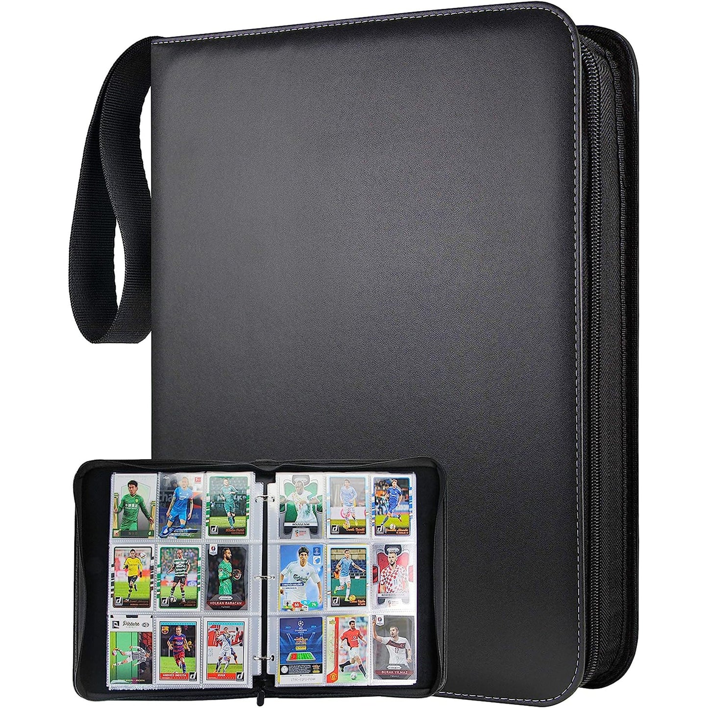 9-Pocket Pages Sleeves Card Binder Protector for PKMN Trading Cards 900 Pockets Card - Black