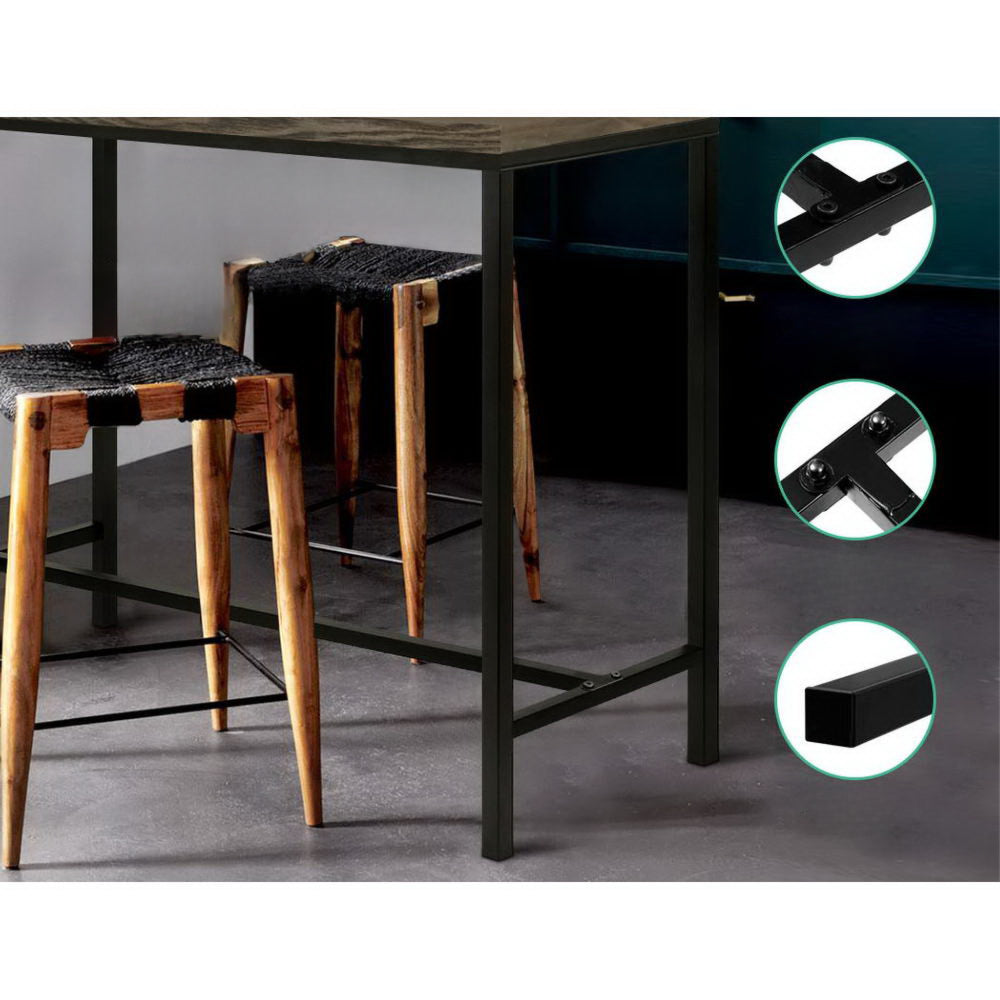 Vintage Industrial High Bar Table for Stool Kitchen Cafe Desk Dark Brown