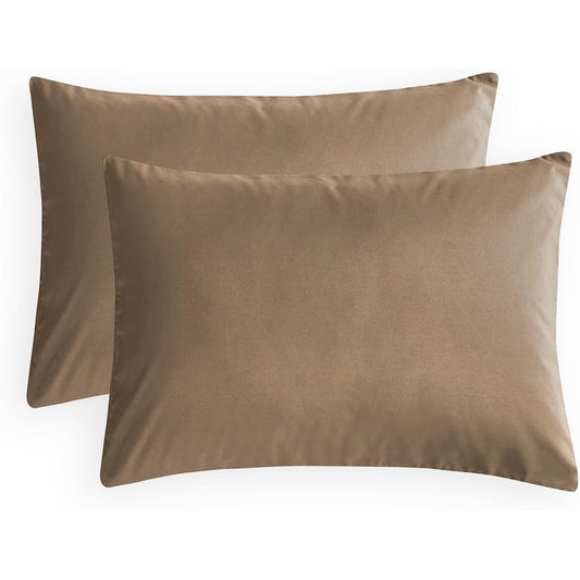 1000TC Ultra Soft Microfibre Pair of Pillowcases - Mocha Brown