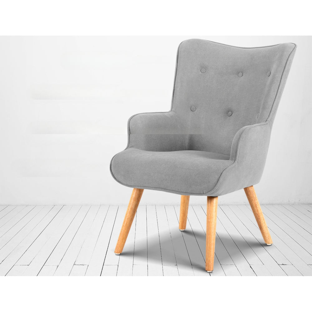 Armchair and Ottoman - Light Grey