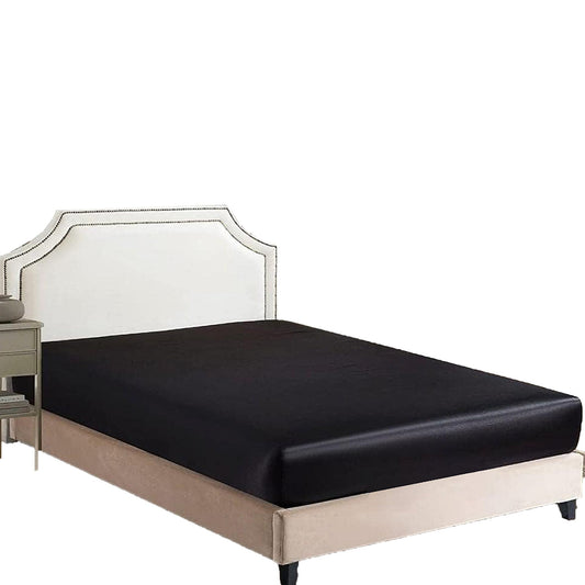 2000 TC Wrinkle and Fade Resistant Satin Fitted Bed Sheet - Black