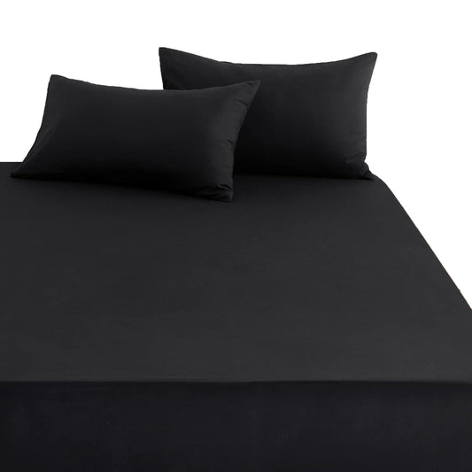 1000TC Ultra Soft Microfibre Extra Deep Fitted Sheet Set - Black
