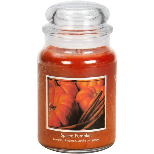 Spiced Pumpkin Large Apothecary Jar Scented Candle 21.25 oz - Orange
