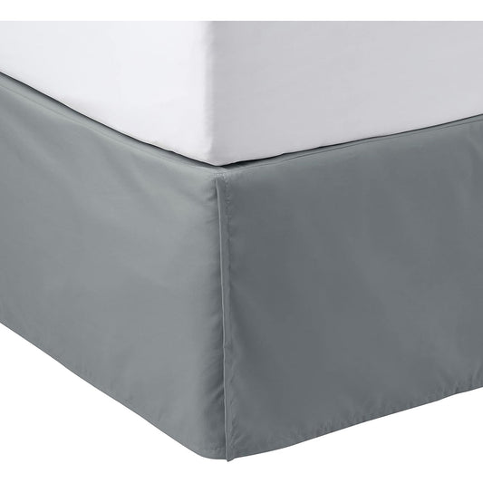 Polyester Lightweight Pleated Bed Skirt - Dark Grey