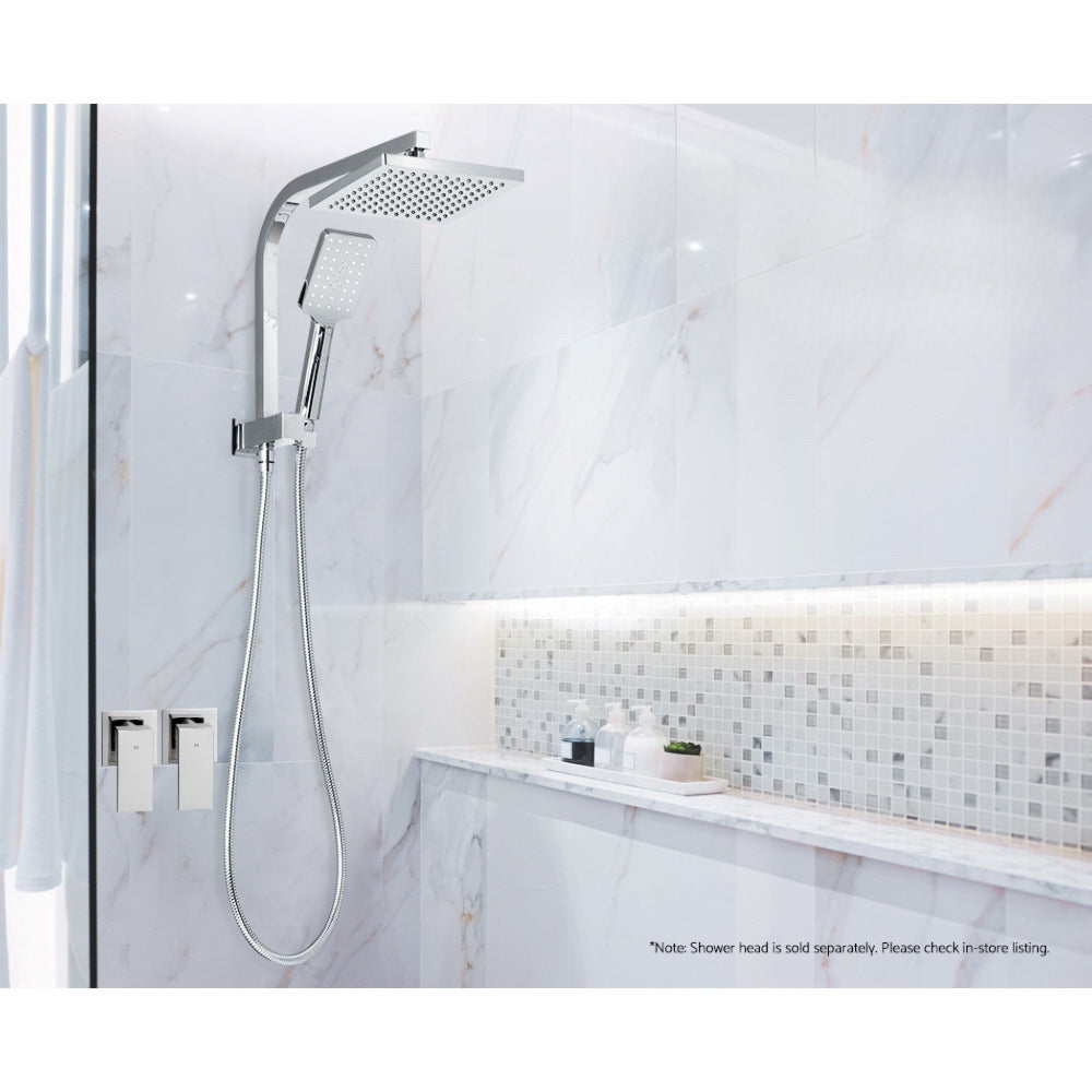 Bathroom Taps Faucet Rain Shower Head Set Hot And Cold Diverter DIY Chrome