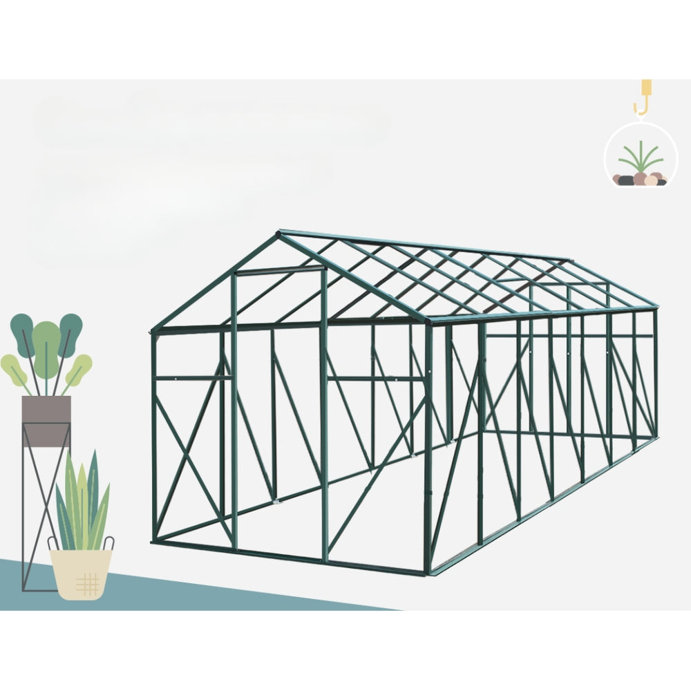 Aluminium Greenhouse Green House Garden Polycarbonate 4.43X2.44M