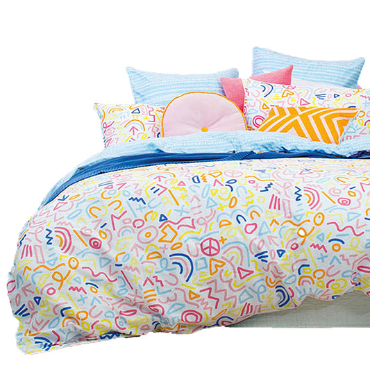 Sami Cotton Quilt Cover Set King - Abstract Multicolour