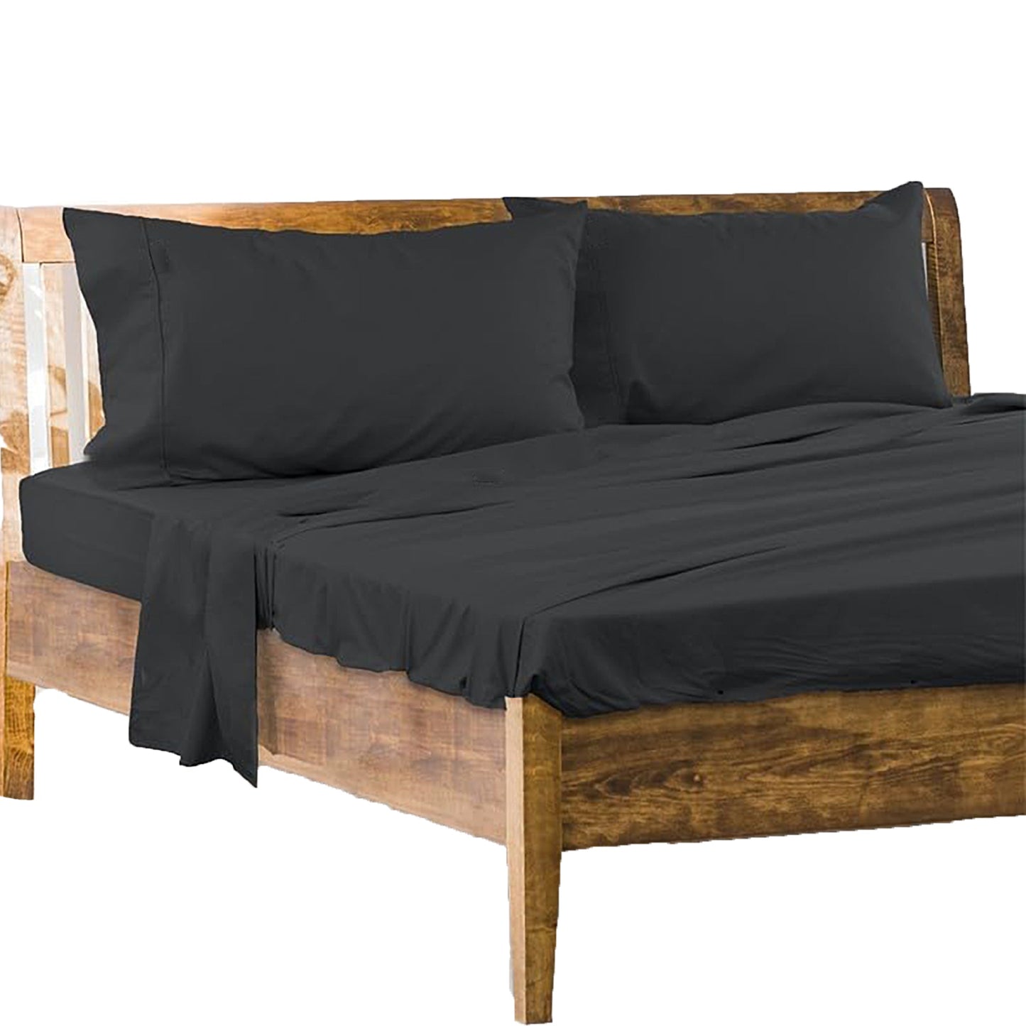 1000 Thread Count Cotton Rich Bedding Sheet Set with Pillowcases - Slate