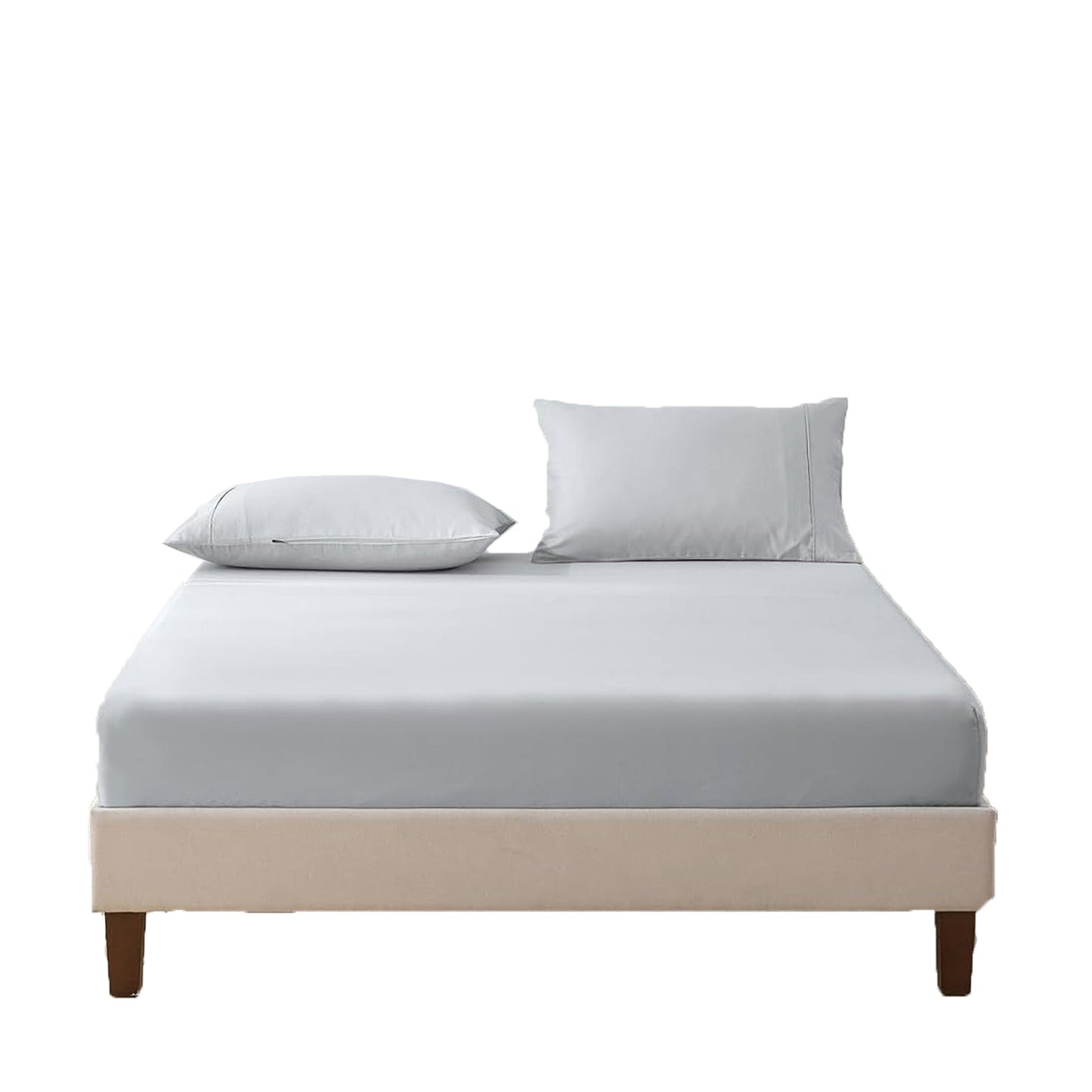 500TC Soft and Luxurious 100% Cool Breathable Cotton Bed Sateen Set - Silver