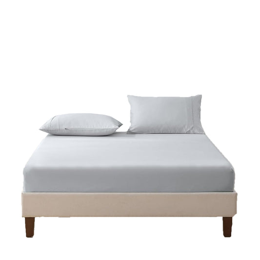 500TC Soft and Luxurious 100% Cool Breathable Cotton Bed Sateen Set - Silver