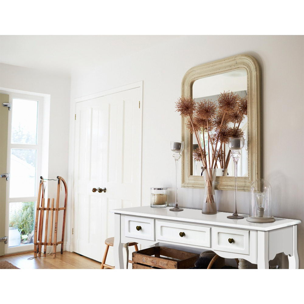 Hall Console Table Hallway Side Dressing Entry Wooden French Drawer White