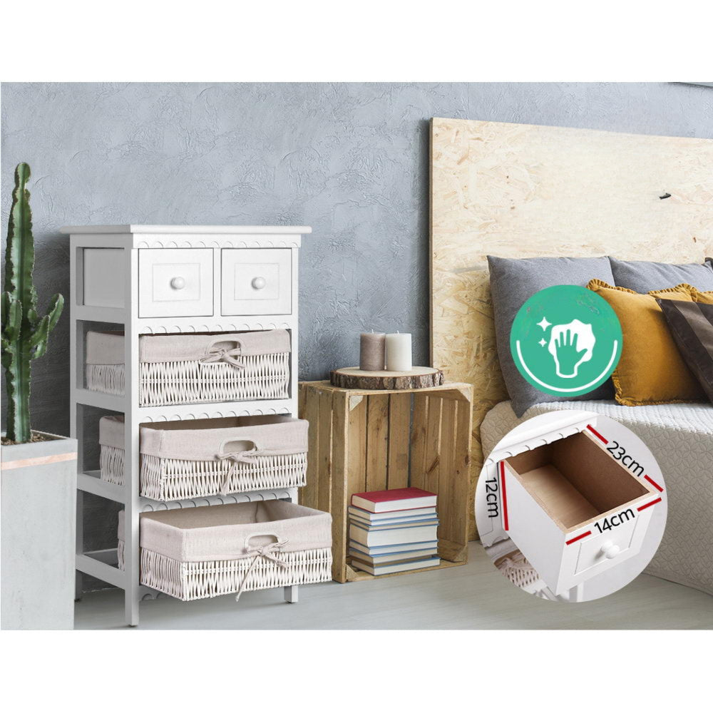3 Basket Storage Drawers - White