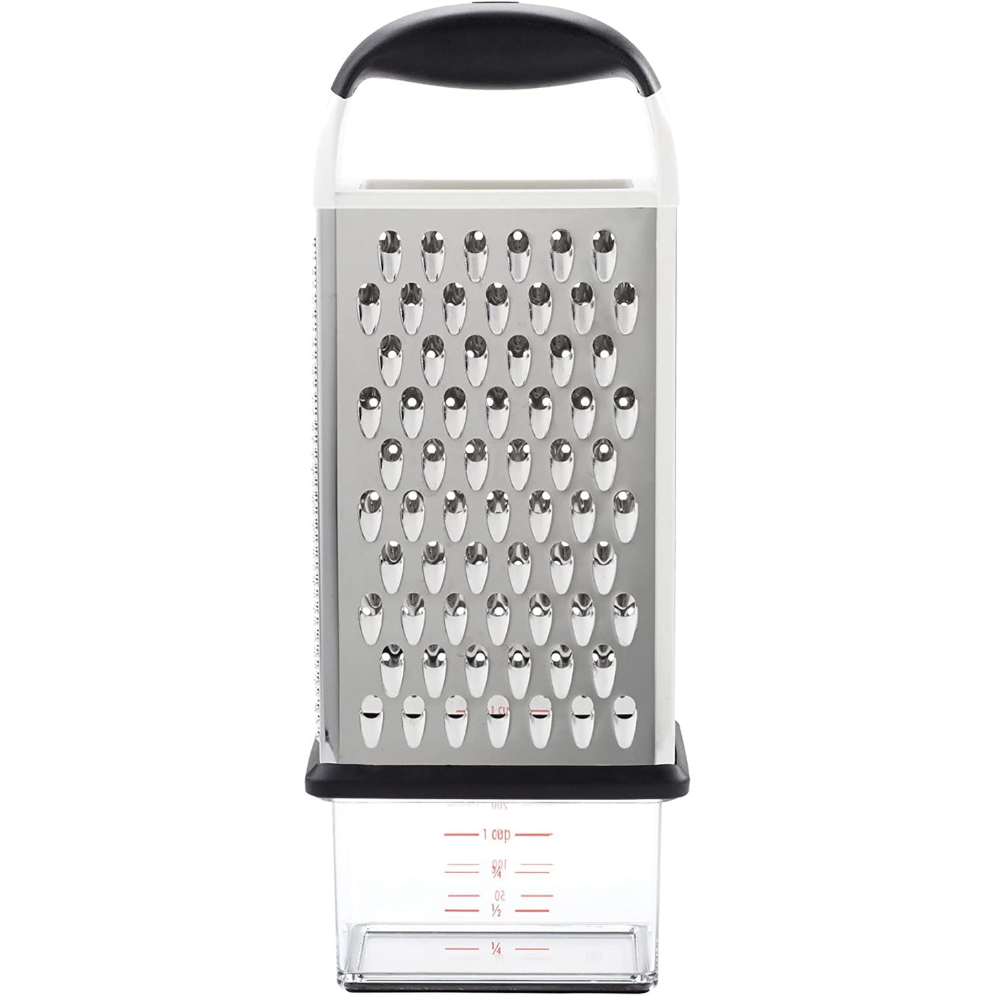 Box Grater with Catch and Store Container - White