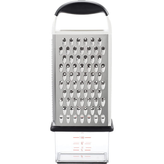 Box Grater with Catch and Store Container - White