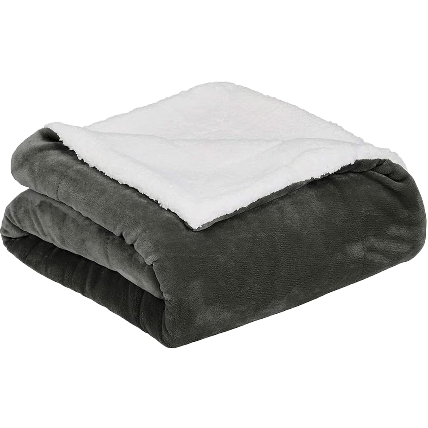 Ultra-Soft Micromink Sherpa Blanket - Charcoal