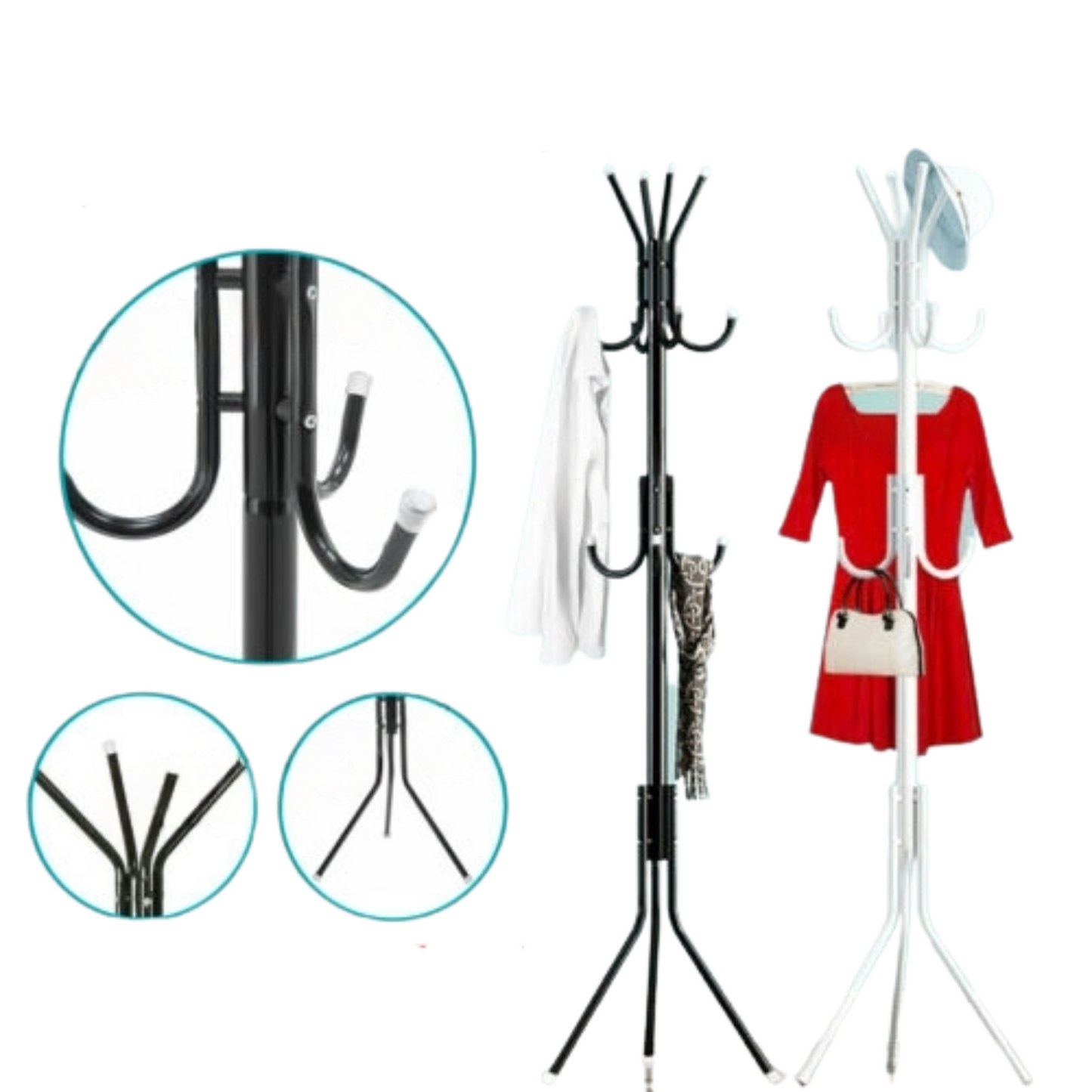 Metal Tree Style 12 Hook Cloth Hanger Stand Hat Clothes Rack