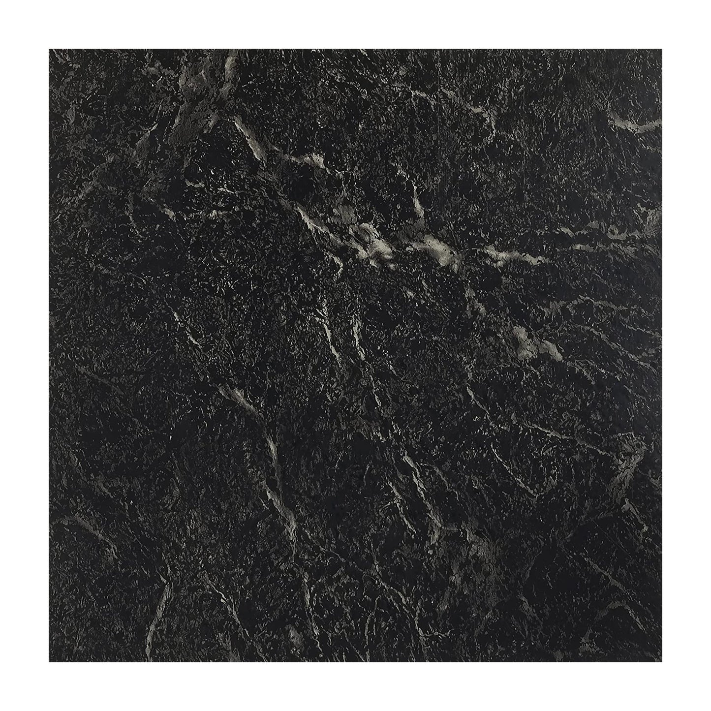 20 Pack 12 Inch Vinyl Tile Marble Black with White Vein