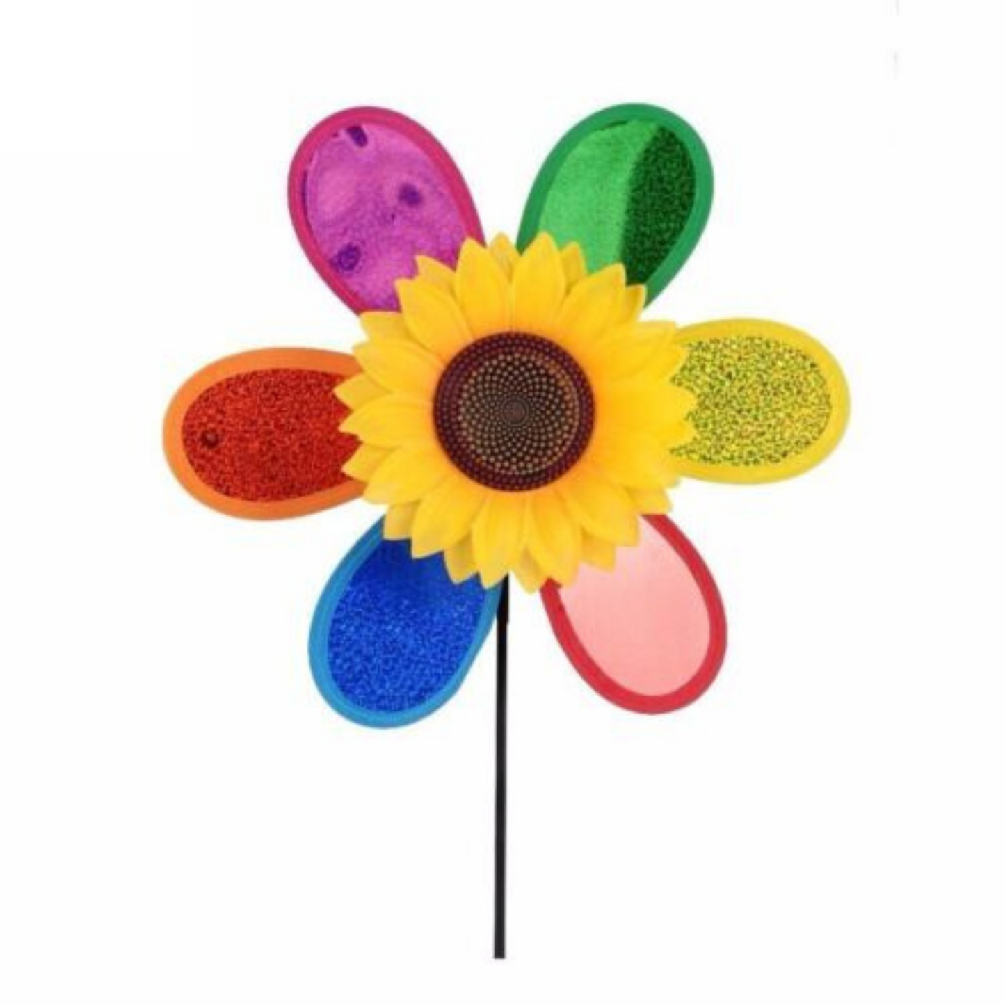 2pcs Colourful Sunflower Windmill Wind Spinner Pinwheel for Garden Yard Decor