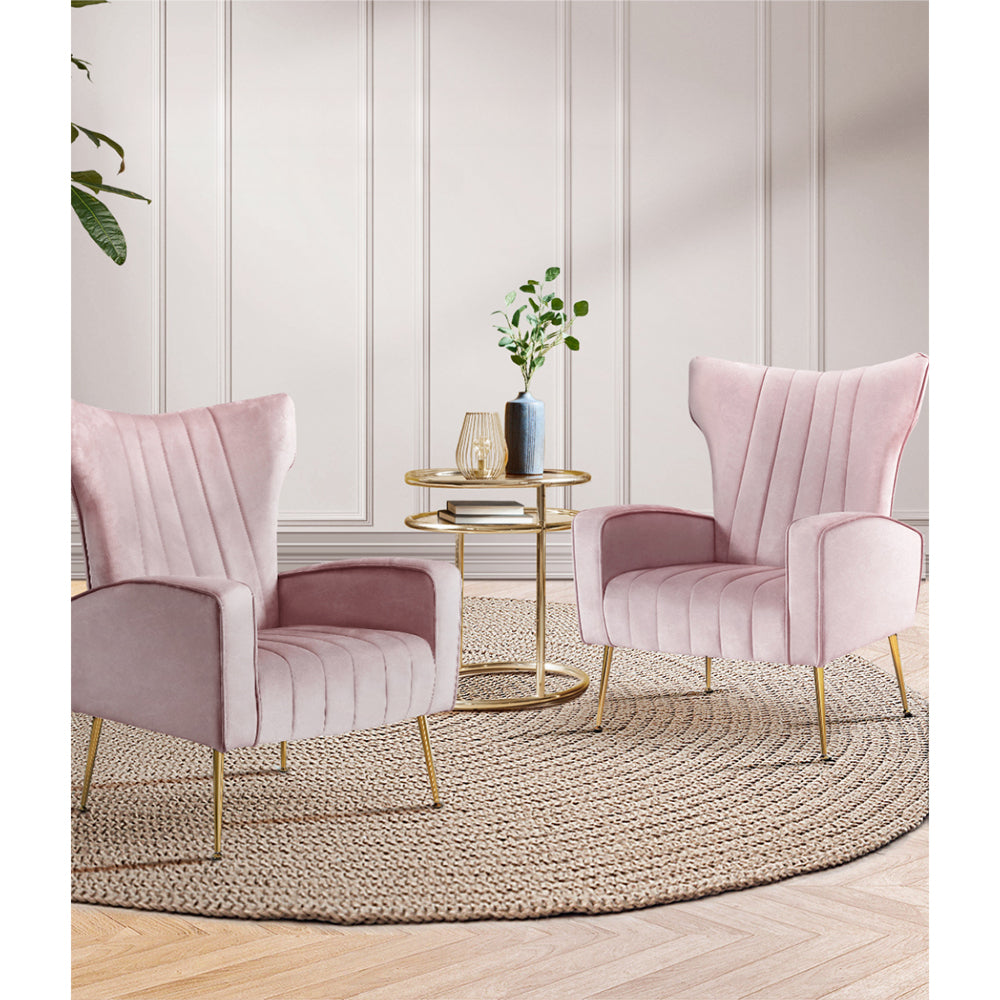 Armchair Lounge Chair Accent Armchairs Chairs Velvet Sofa Pink Seat