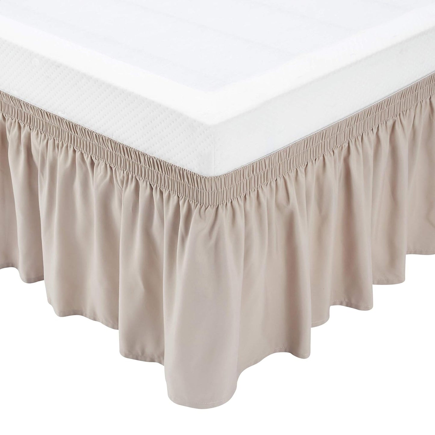 Microfibre Lightweight Elegantly Styled Ruffled Bed Skirt - Taupe