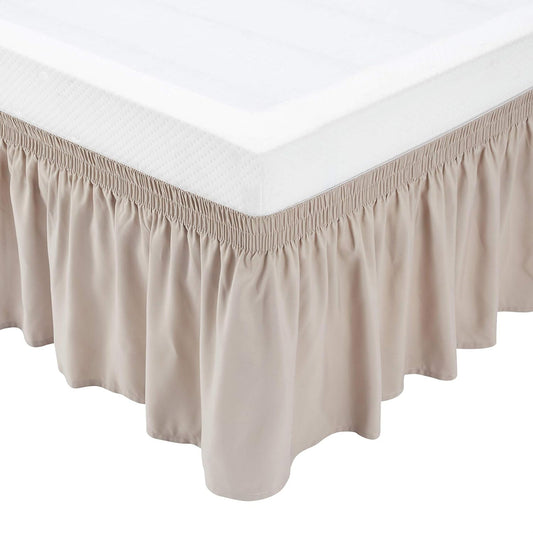 Microfibre Lightweight Elegantly Styled Ruffled Bed Skirt - Taupe