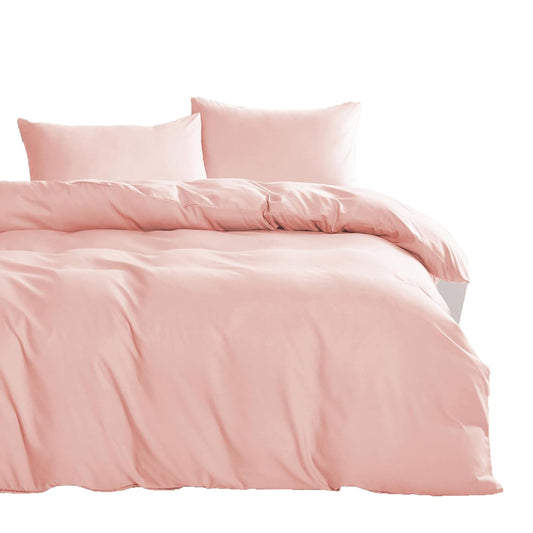 1000TC Ultra Soft Microfiber Duvet Doona Cover Bedding Quilt Cover Set - Light Pink