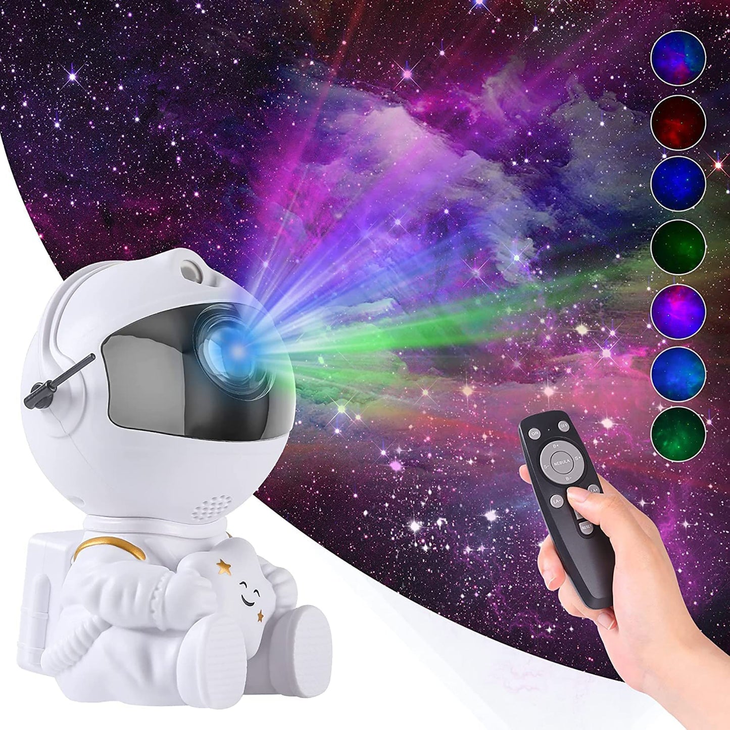 Sitting Galaxy Adjustable Projector Night Light with Timer and Remote Control Room Decor