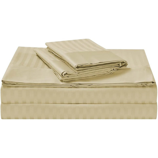 1200TC Egyptian Cotton Luxury Deep Pocket Bed Sheet Set - Linen Stripe