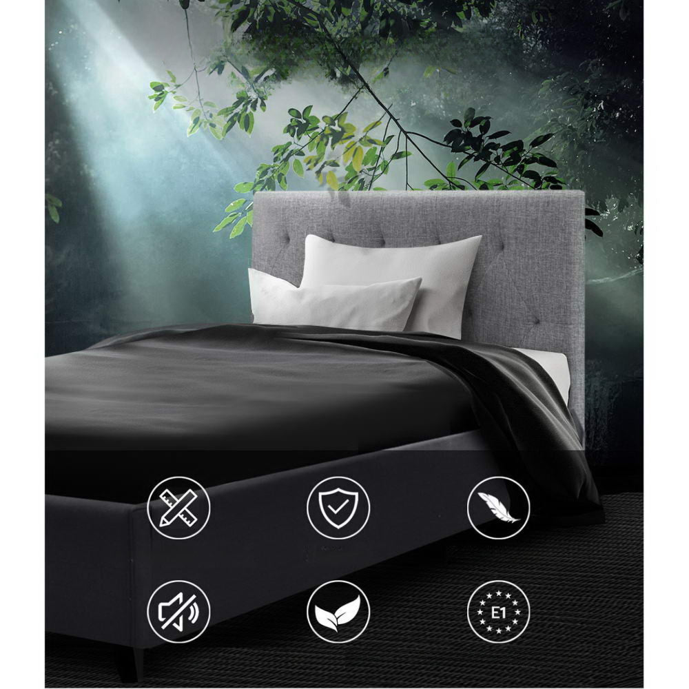 Bed Frame Fabric- Grey Queen