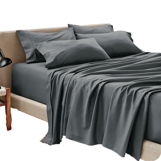 2000TC Hotel Luxury Cooling and  Breathable Bed Sheet Set - Dark Grey