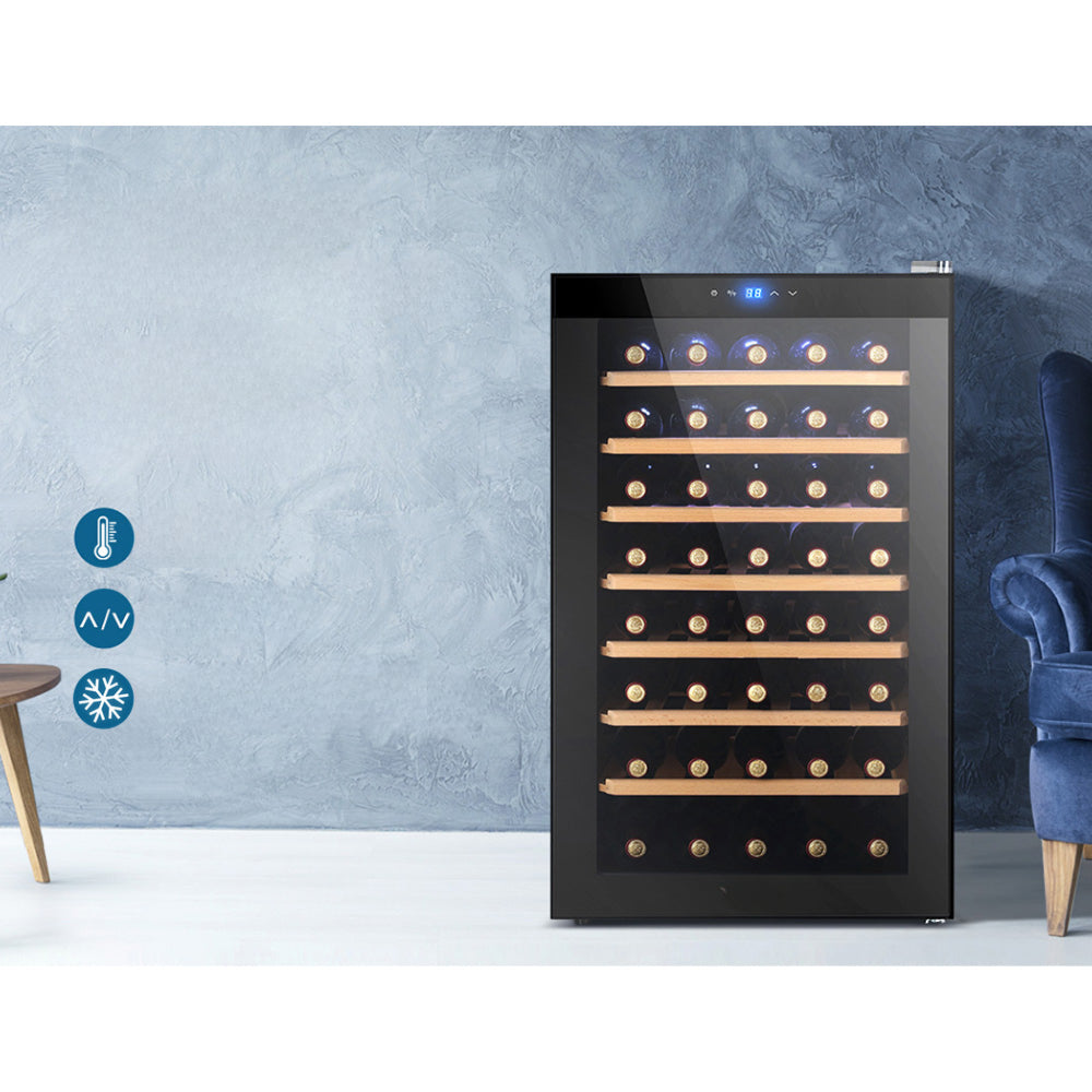 Wine Cooler Compressor Fridge Chiller Storage Cellar 51 Bottle Black