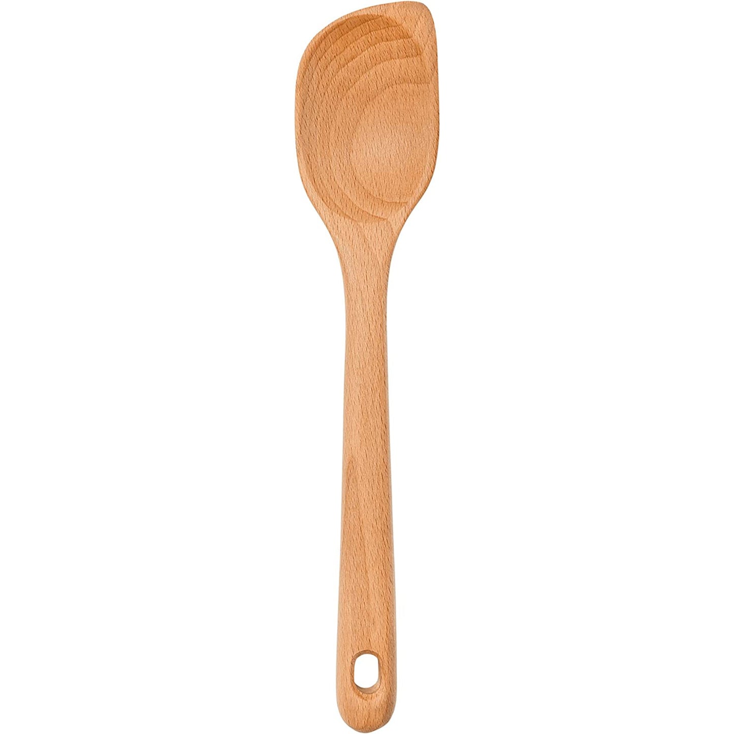 Solid Beechwood Corner Wooden Kitchen Spoon - Brown