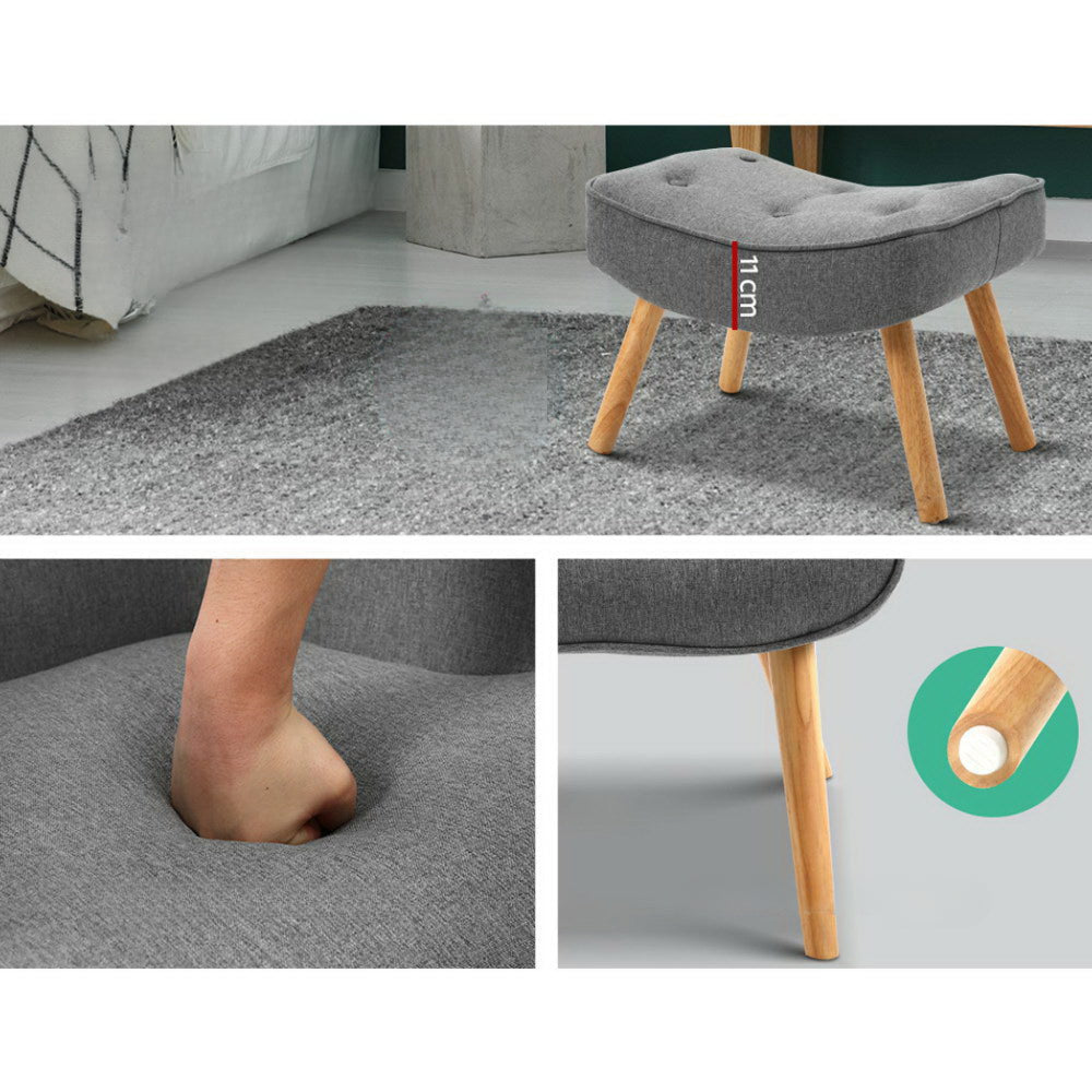 Armchair and Ottoman - Grey