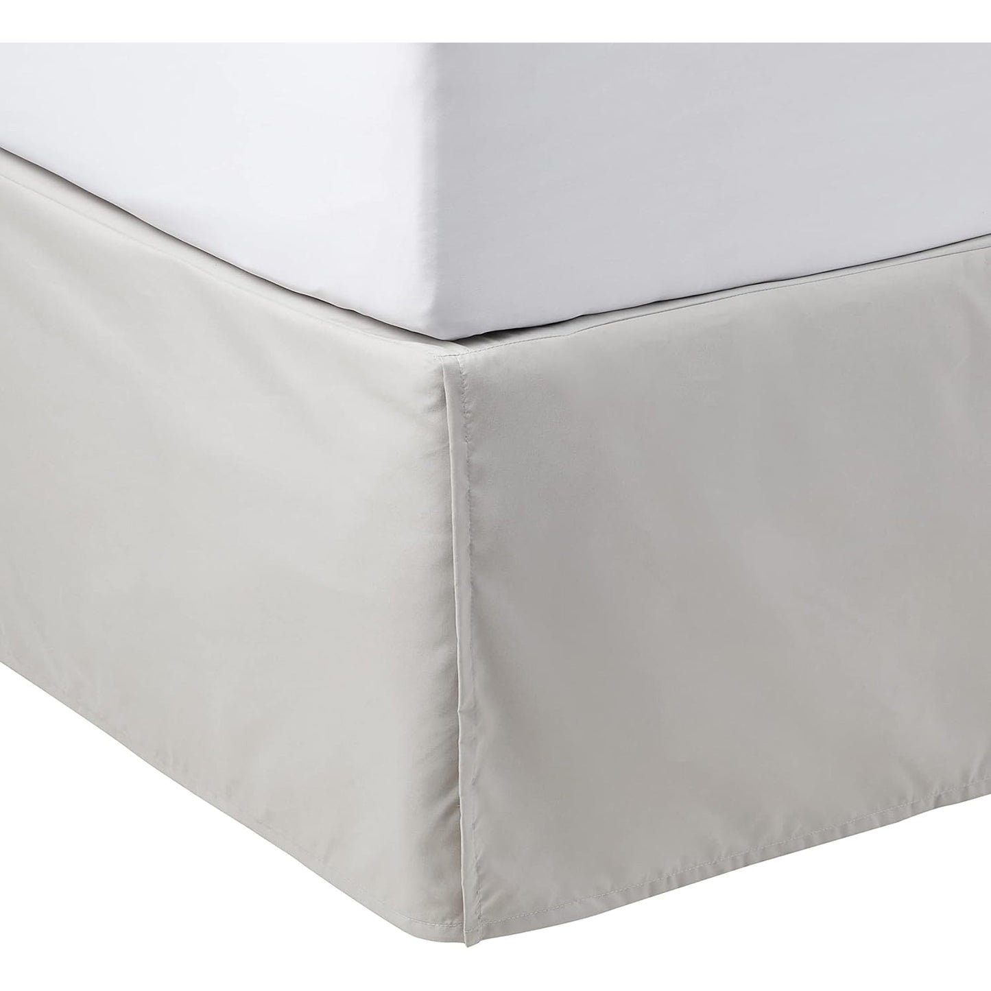 Polyester Lightweight Pleated Bed Skirt - Light Grey