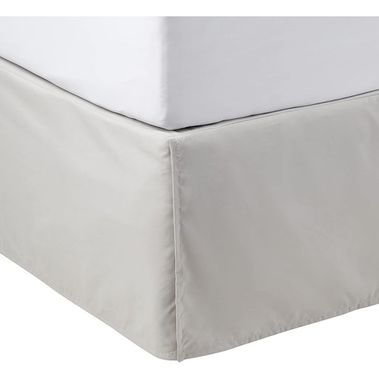 Polyester Lightweight Pleated Bed Skirt - Light Grey