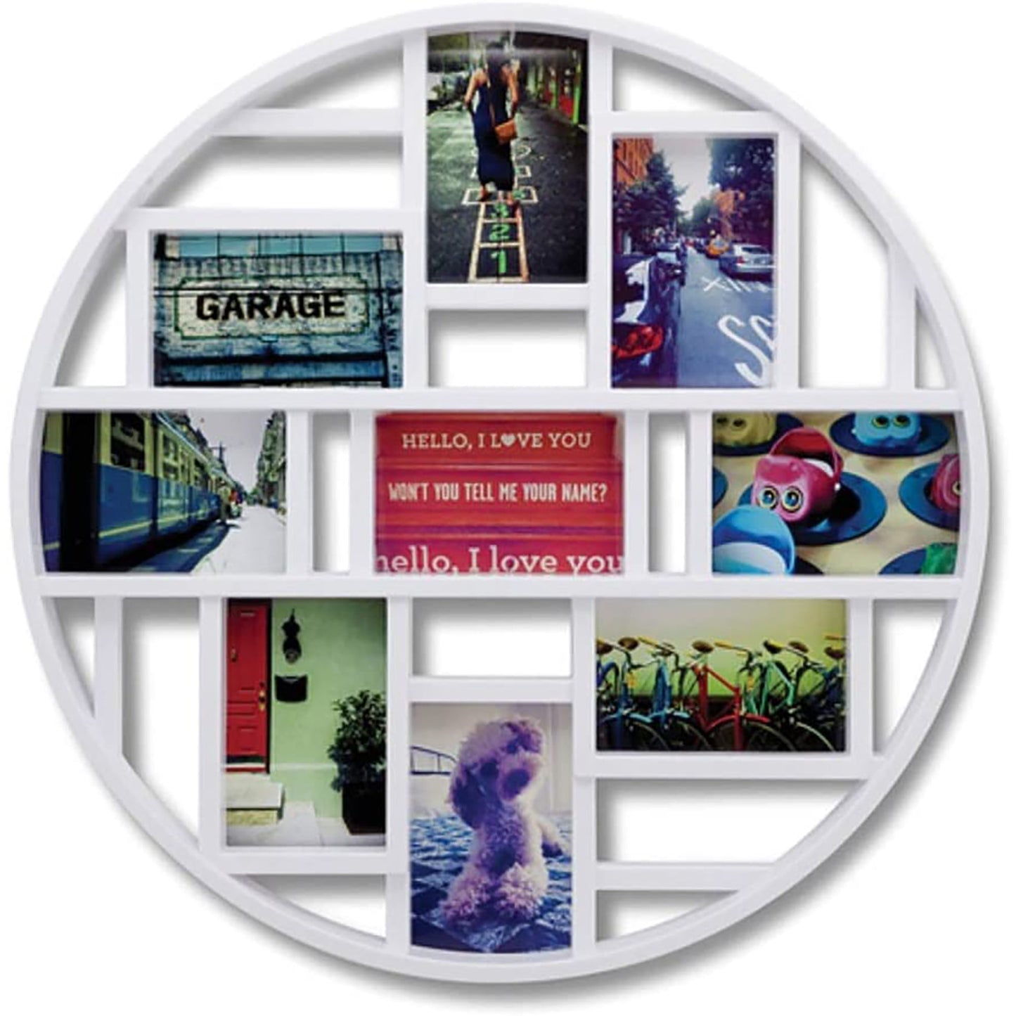 9 Opening Collage Decorative Wall Frame - White