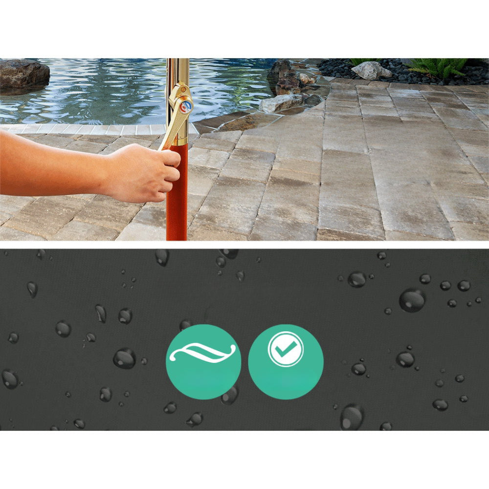 Garden Outdoor Umbrella Pole with Base Stand Charcoal - 3M