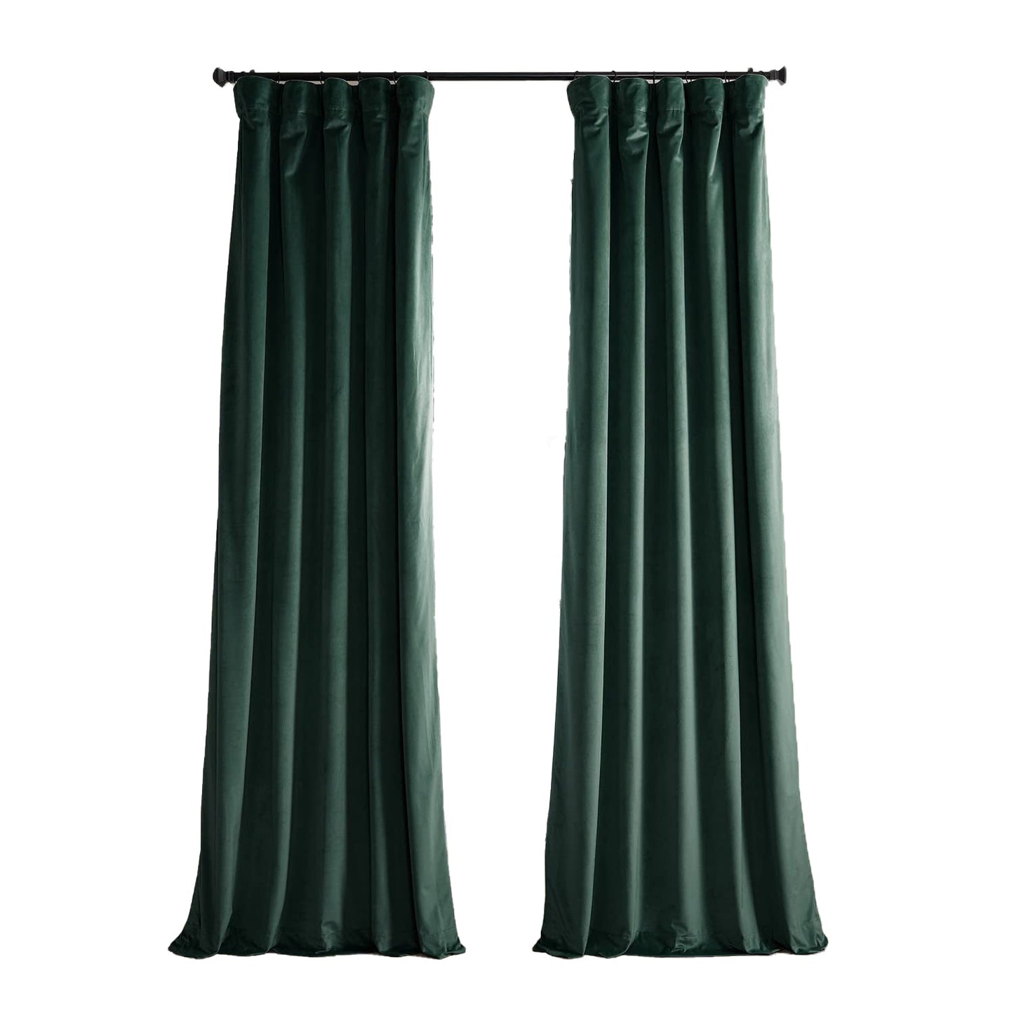 1 Panel Heritage Plush Velvet Curtain for Bedroom and Living Room 50x96 Inch -  Forestry Green