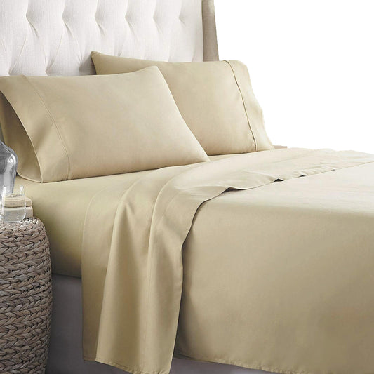 2000TC Ultra-Soft Luxury Deep Pocket Bedding Sheet Set - Cream
