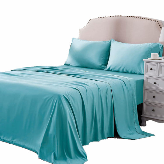 2000TC Breathable Microfibre Deep Pocket Bed Sheet Set - Aquamarine