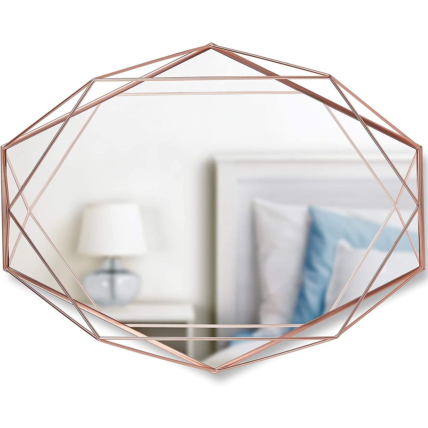 Modern Geometric Shaped Oval Wall Mirror Home Decor - Copper