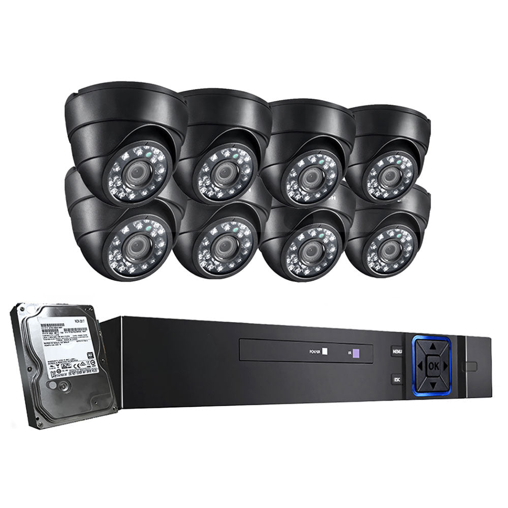 CCTV 8 Dome Cameras Home Security System 8CH DVR 1080P 1TB IP Day Night